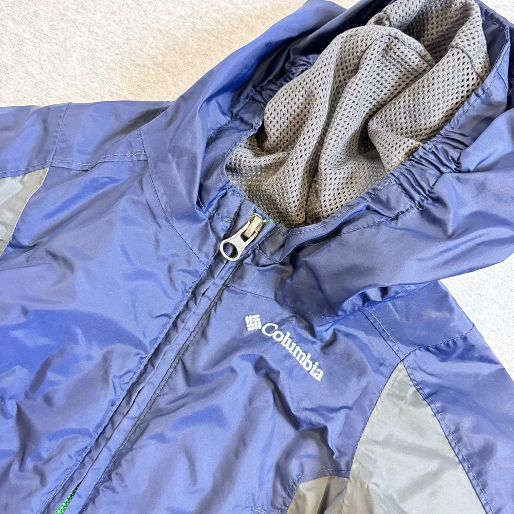 Columbia Sportswear Kids Blue Gray Hooded Rain Jacket 6 Months Outdoors Coat